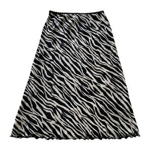 Vintage Y2K Kathie Lee Collection Zebra Midi Skirt Women Medium Retro Animal 90s